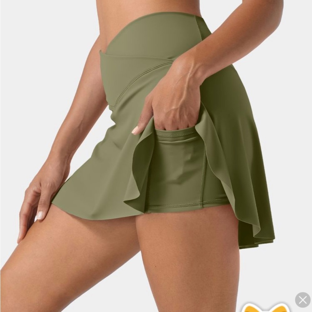 Sage green halara skirt with built in shorts